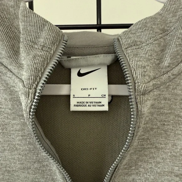 Nike Men's Heather Gray Zip-Up Sweater - Picture 2 of 3